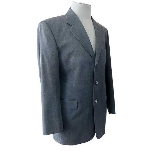BOSCO UOMO Gray Wool Men’s Blazer Button Front Jacket Men’s Suit Jacket - Picture 5 of 7